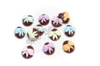 Fimo Chocolate Easter Egg Charm Beads with Bow decorations Pk 12