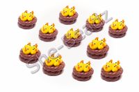 Fimo Easter Chick Nest beads Pk 10
