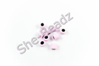 Fimo Liquorice Allsort Round Charm Beads Light Pink & Black Pk 20