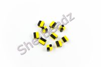 Fimo Chequered Liquorice Allsort Charm Beads Black & Yellow Pk 20