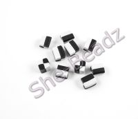 Fimo Chequered Liquorice Allsort Charm Beads Black & White Pk 20