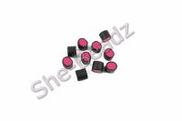 Fimo Liquorice Allsort Round Charm Beads Black & Magenta Pk 20