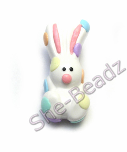 Fimo White Easter Bunny With Spots Pk 1