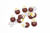 Fimo Chocolate Cream Egg Flat back Charm Beads Pk 10