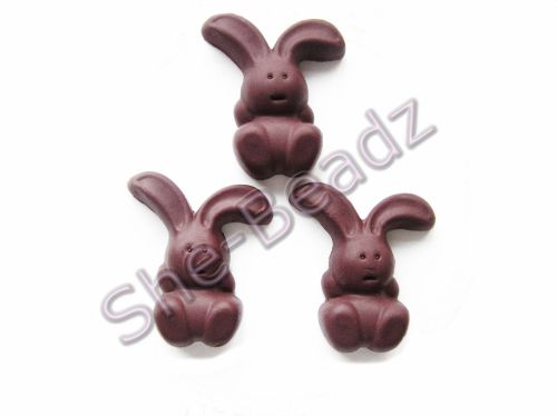 Fimo Easter Bunny Charm Beads Pk 3