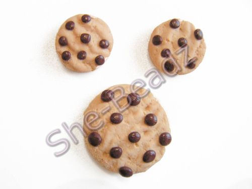 Fimo Chocolate Chip Cookie Charms & Pendants Pk 6