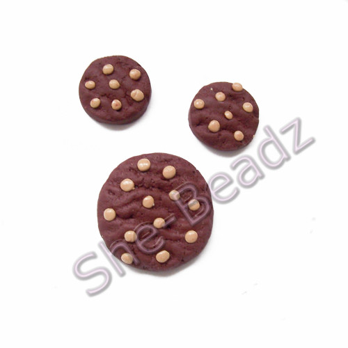 Fimo Chocolate Cookie Charms & Pendants Pk 6