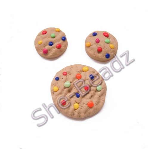 Fimo Smartie Cookie Charms & Pendants Pk 6