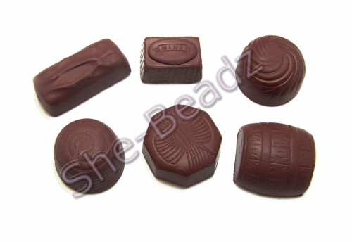 Fimo Mixed Chocolates Charm Beads Pk 12