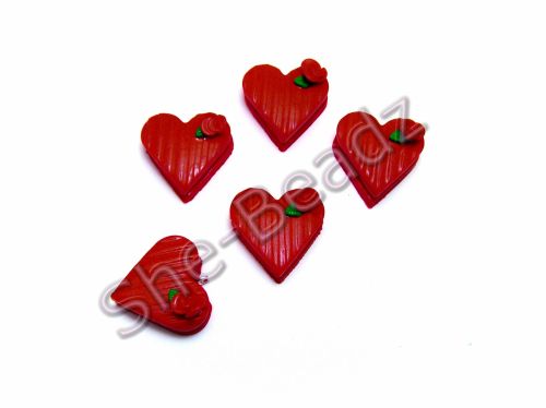 Fimo Heart Chocolate Box Charm Beads Mini Pk 10