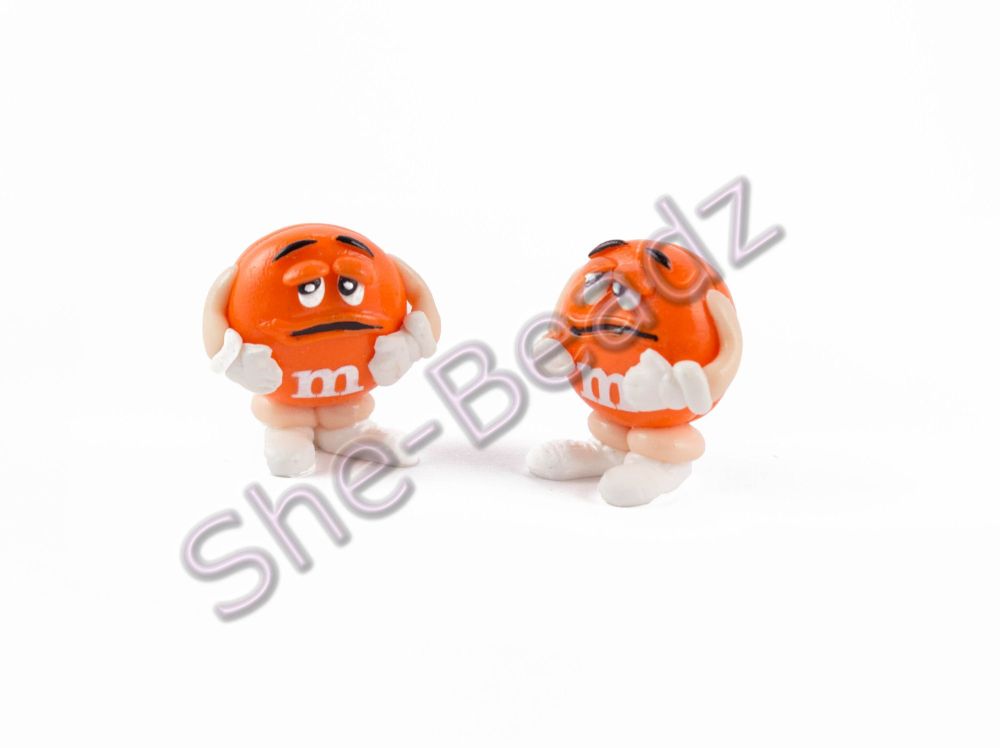 Fimo Orange M&M Charm Pendant (3D) Pk 2
