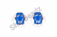 Fimo Blue M&M Flatback Charms Pk 2