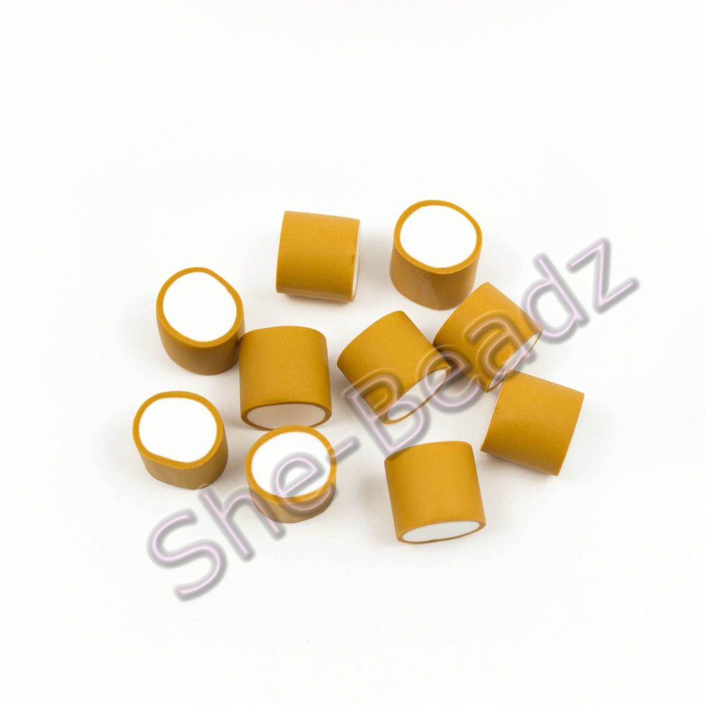 Fimo Dolly Mixture Round Charm Beads Ocker Pk 20
