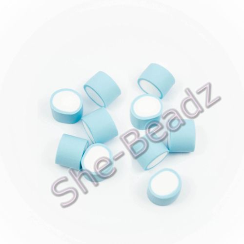 Fimo Dolly Mixture Round Charm Beads Pastel Blue Pk 20