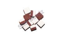 Fimo Dolly Mixture Square Charm Beads Brown Pk 20