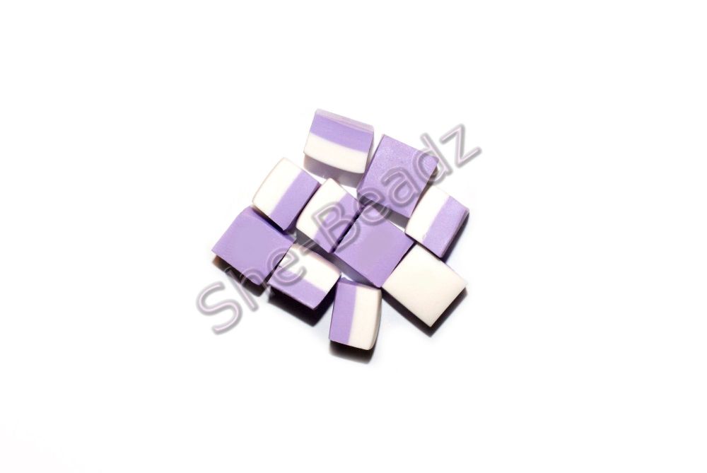 Fimo Dolly Mixture Square Charm Beads Lilac Pk 20