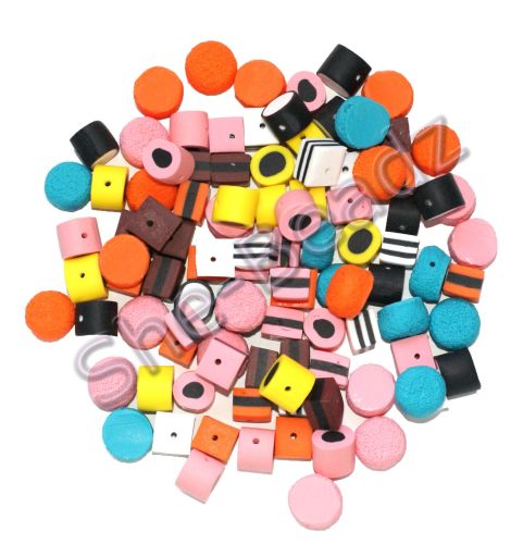 Fimo Large Liquorice Allsort Beads Mixed Pack of 100