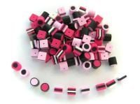 Fimo Pink Mix Mini Liquorice Allsort Beads Mixed Pack of 100