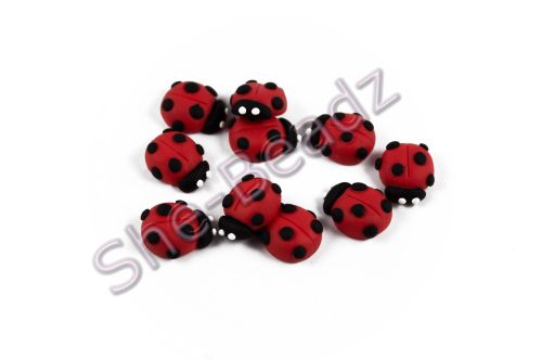 Fimo Ladybird Charm Beads Tiny Pk 10