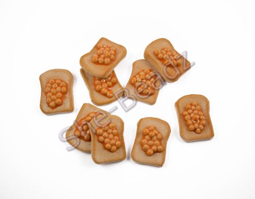 Fimo Large Beans On Toast Charms Pk 10
