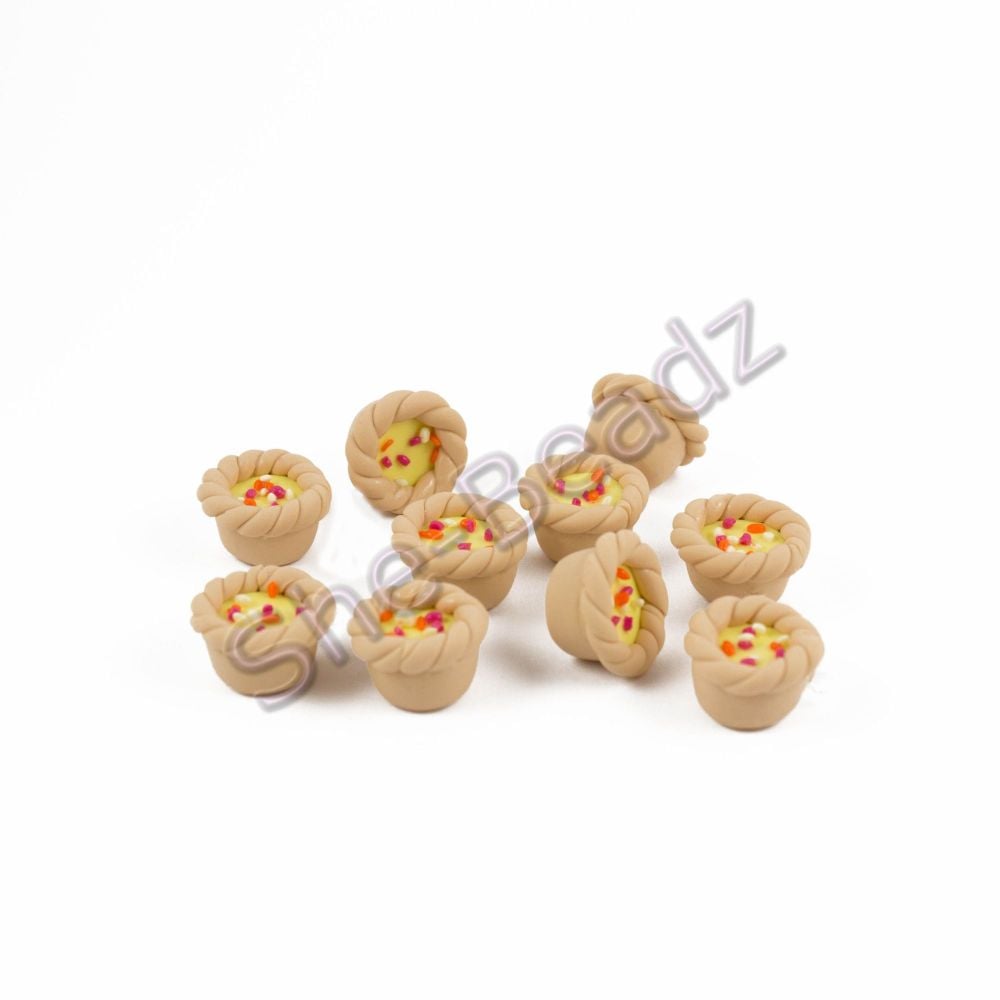 Fimo Triffle Tart Charm Beads Pk 10