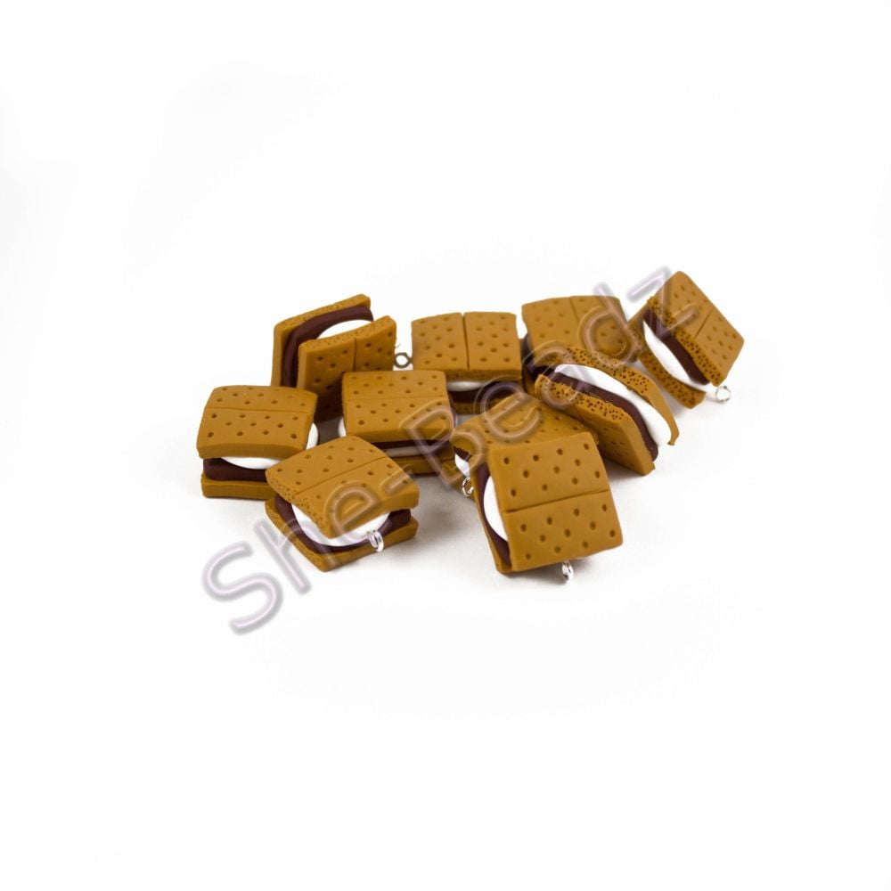 Fimo S'mores Charm Beads Pk 10