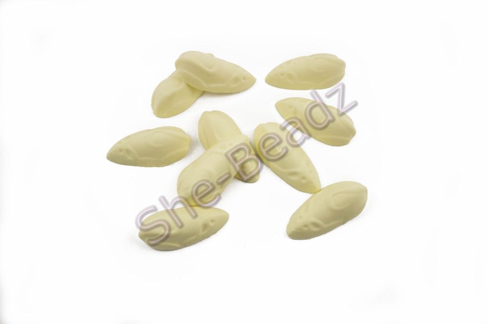 Fimo White Chocolate Mice Charm Beads Pk 10