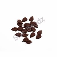 Fimo Elm Leaf Charm Beads (Dark Brown) Pk 50