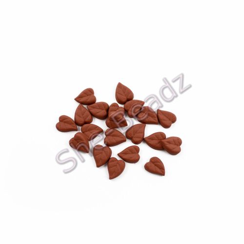 Fimo Cordate Leaf Charm Beads (Terracotta) Pk 50