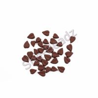 Fimo Cordate Leaf Charm Beads (Dark Brown) Mixed Pk 50