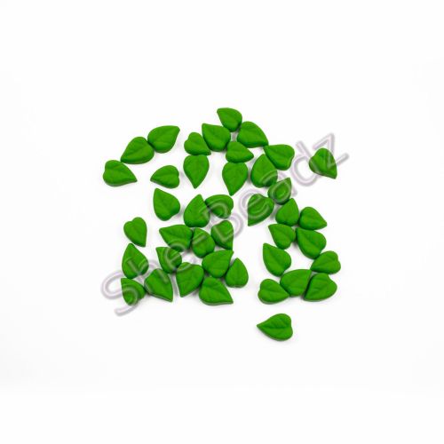 Fimo Cordate Leaf Charm Beads (Apple Green) Mixed Pk 50