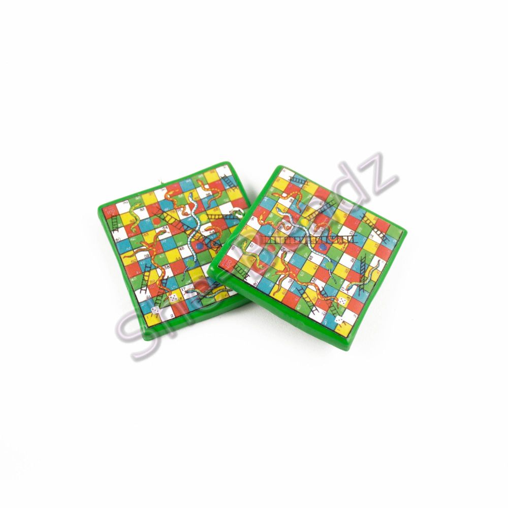 Fimo Snakes and Ladders Board Game Pendants Pk 2