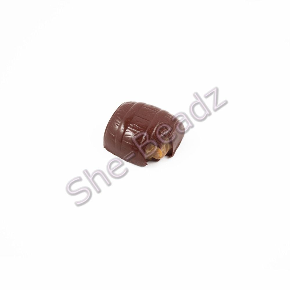 Fimo Caramel Keg Charm Beads (Bitten) Pk 5