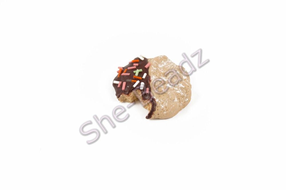 Fimo Chocolate Dipped Viennese Whirls Charm Pendants (Bitten) Pk 10