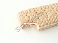 Fimo Large Finger Cream Biscuit Pendants (Bitten) Pk 2