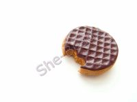 Fimo Mini Chocolate Hobnob Biscuit Charm Pendants (Bitten) Pk 10