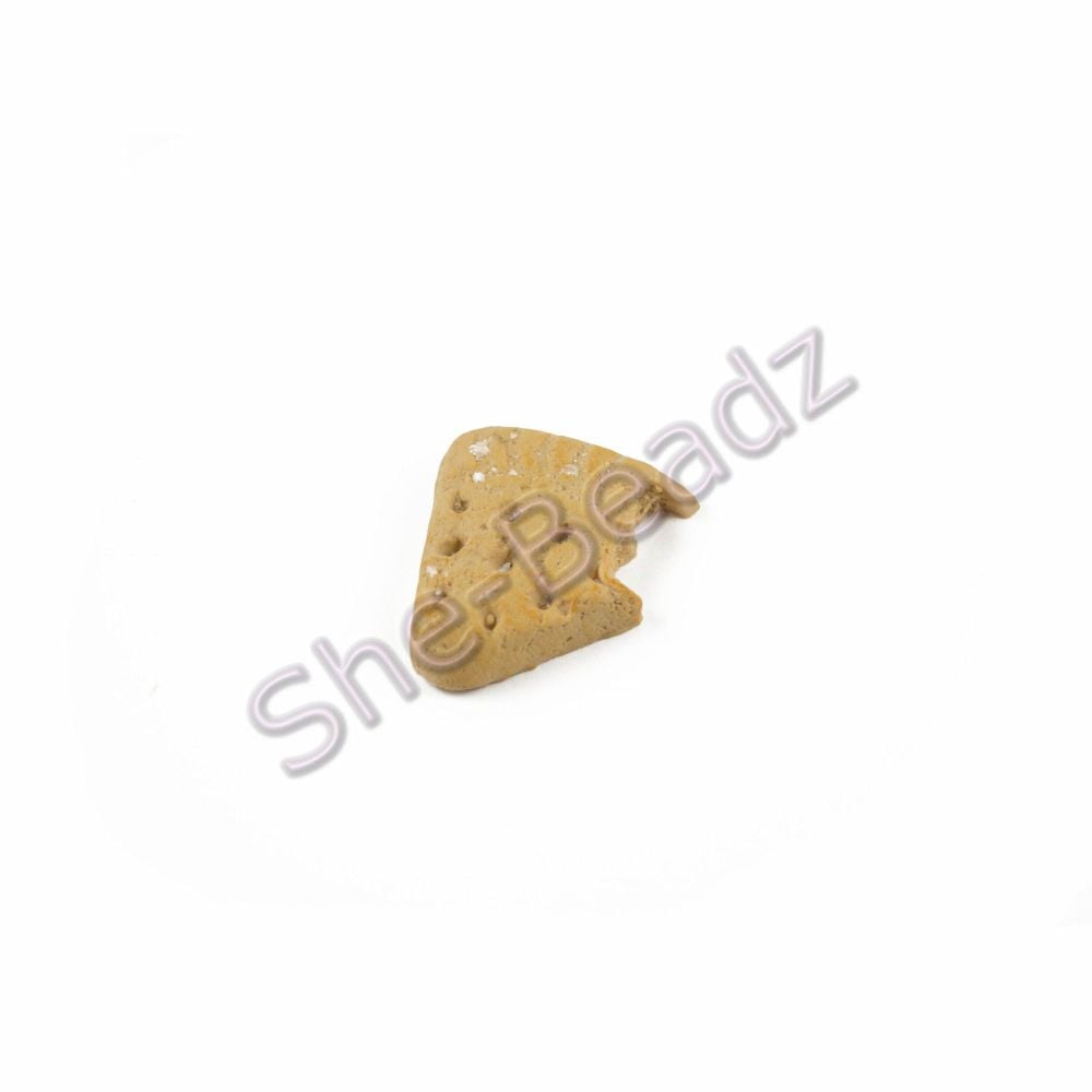 Fimo Shortbread Triangle Charm Beads (Bitten) Pk 10