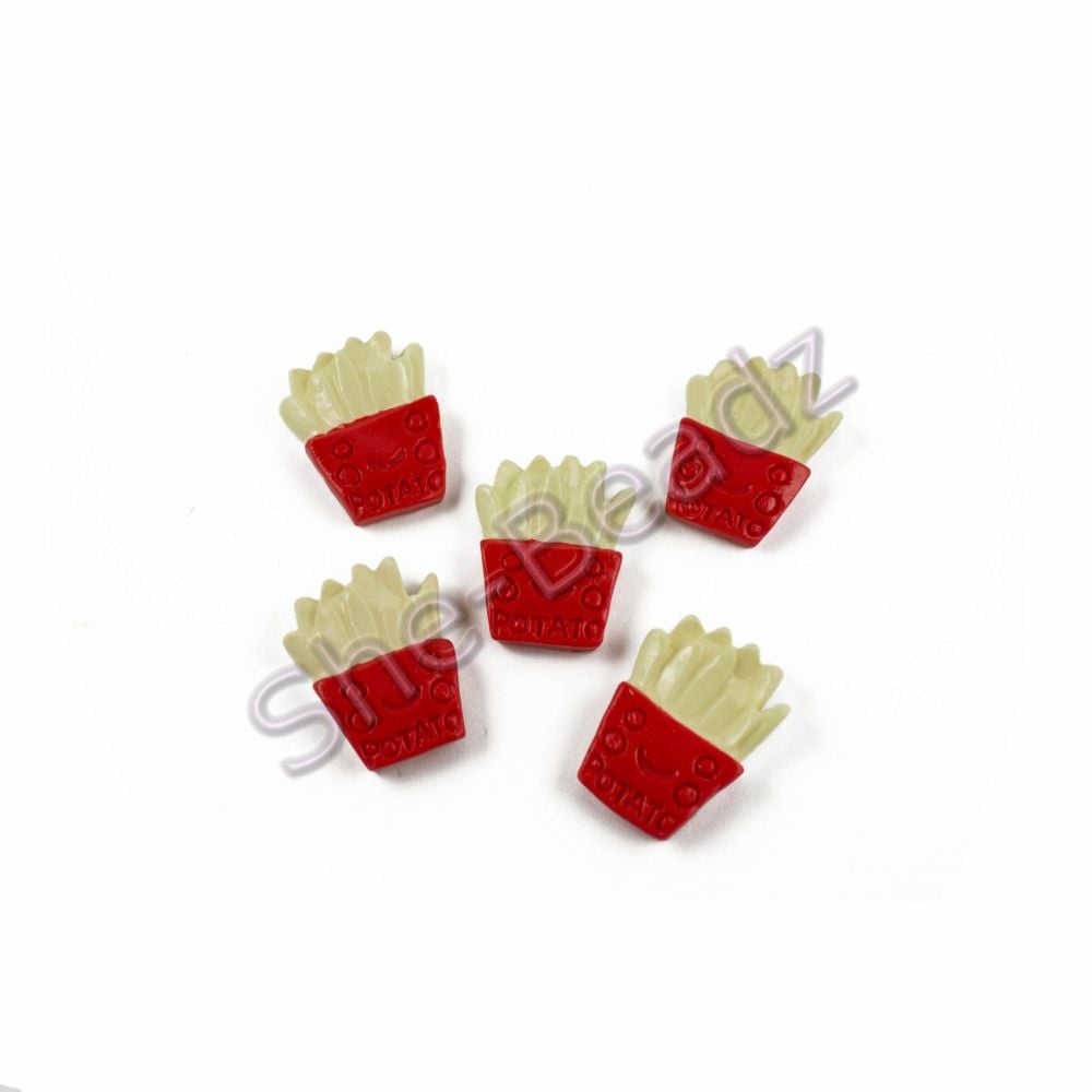 Fimo French Fries Charm Pendants Pk 5