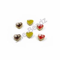 Fimo Heart Cheesecake Charm Beads Pk 12