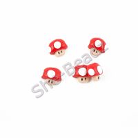 Fimo Mario Super Mushroom Flatback Charm Beads Pk 10