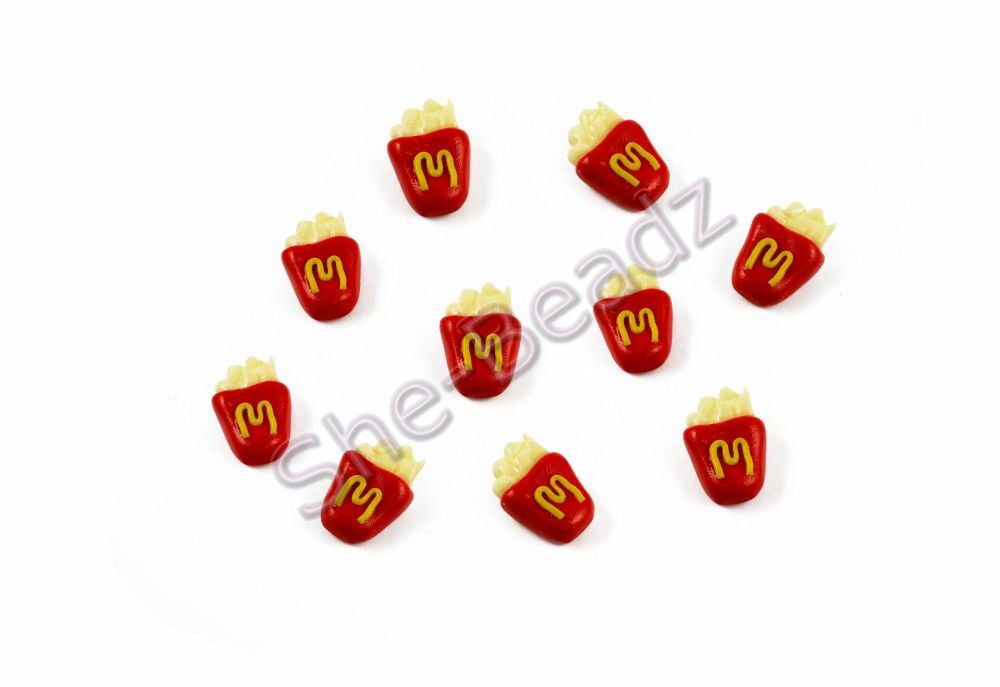 Fimo McDonalds French Fries Charm Pendants Pk 5