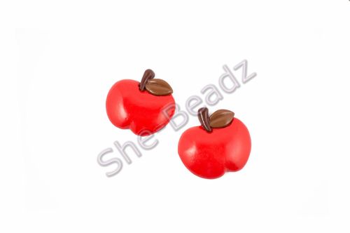 Fimo Red Apple Pendants Pk 2