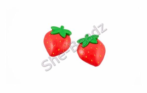 Fimo Strawberry Pendants Pk 2