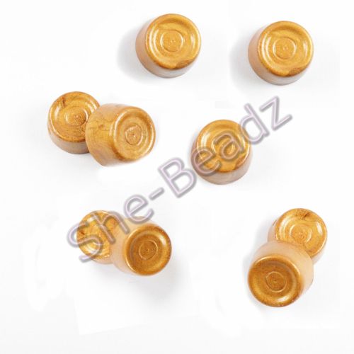 Fimo Gold Rolo Charm Beads Pk 10