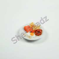 Minature Fish Fingers, Egg, Beans & Chips on a Plate Pk 1