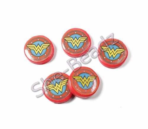 Fimo Wonder Woman Charm Beads Pk 10