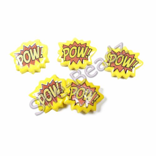 Fimo POW! Pop Art Charm Beads (yellow) Pk 10