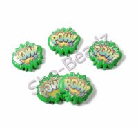 Fimo POW! Pop Art Charm Beads (Green) Pk 10