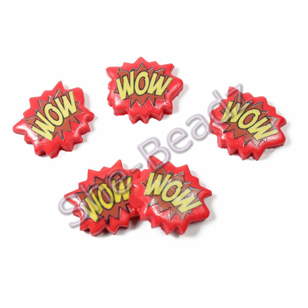 Fimo WOW! Pop Art Charm Beads (Red) Pk 10