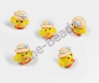 Fimo Easter Chick with Bonnet Charms Tiny (3D) Pk 10